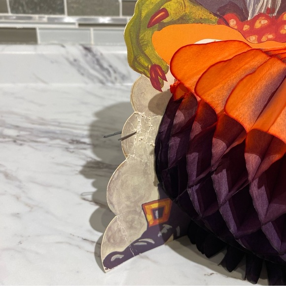 Vintage Amscan Witch Cauldron honey comb crepe Centerpiece vintage Halloween - Picture 4 of 8